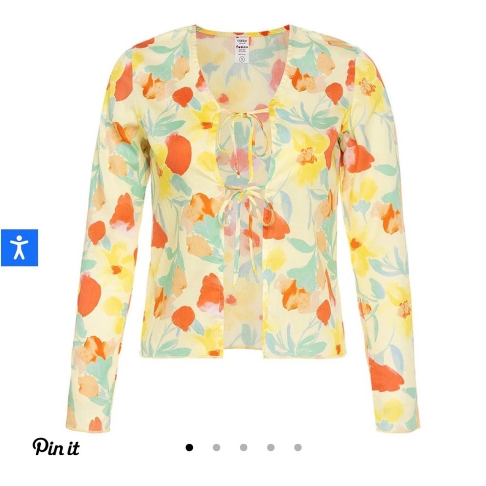 Montce Helena Floral Tie-Up Cardi NWT - Picture 4 of 6